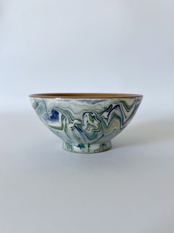 UVN Swirled Bowl in Blue Green, from Une Vie Nomade