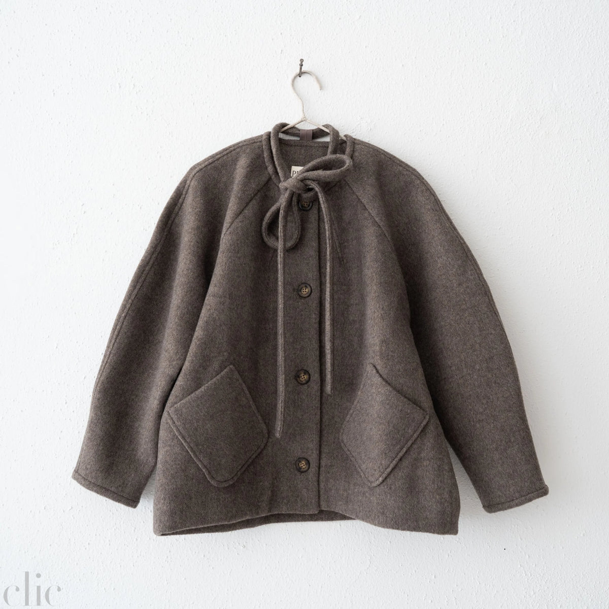 Abigail Coat in Brushed Wool and Cashmere, from Proche