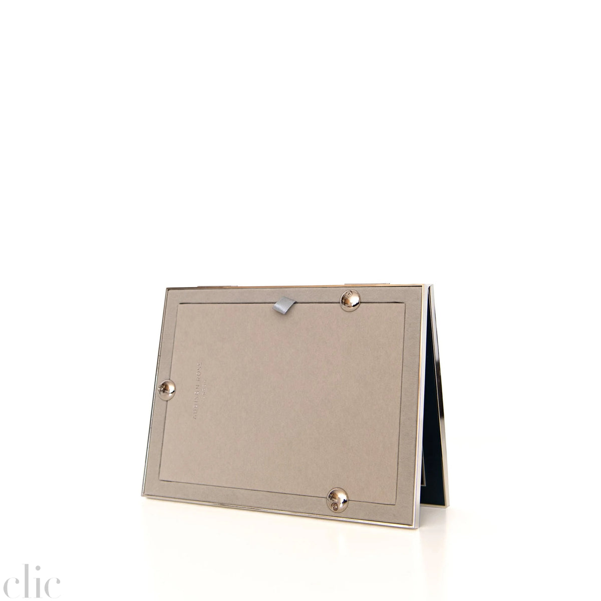 Double Enamel Frame in Silver and Denim
