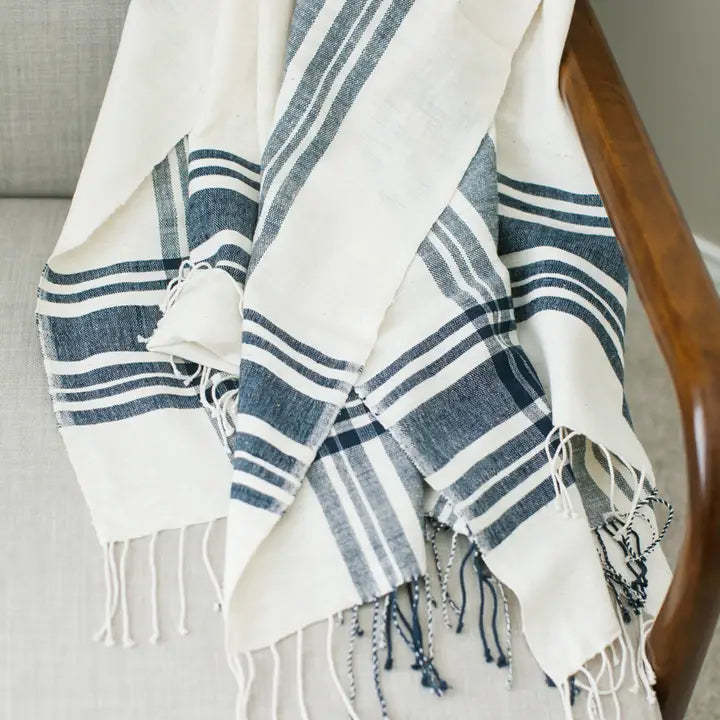 Cabin Hatch Throw Blanket in Navy, from Creative Women