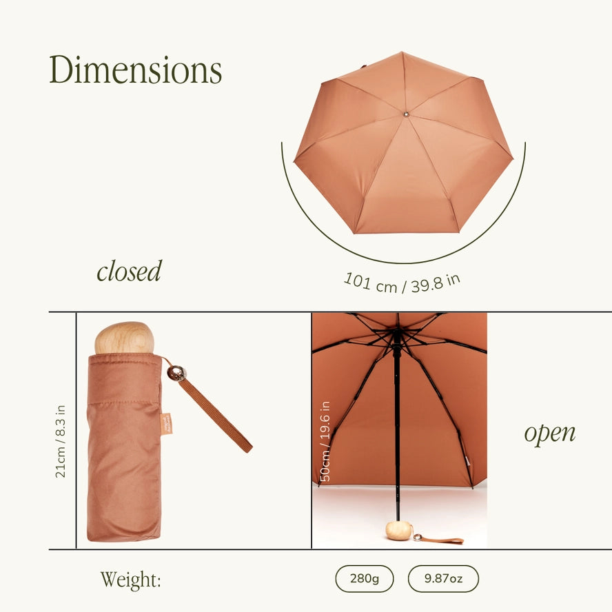 Mini Pocket Umbrella in Mocha Mouse, from Original Duckhead