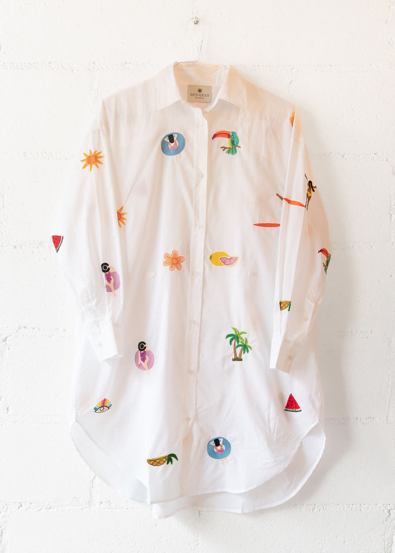 Bahamas Shirt in White, from Benaras by Citrus