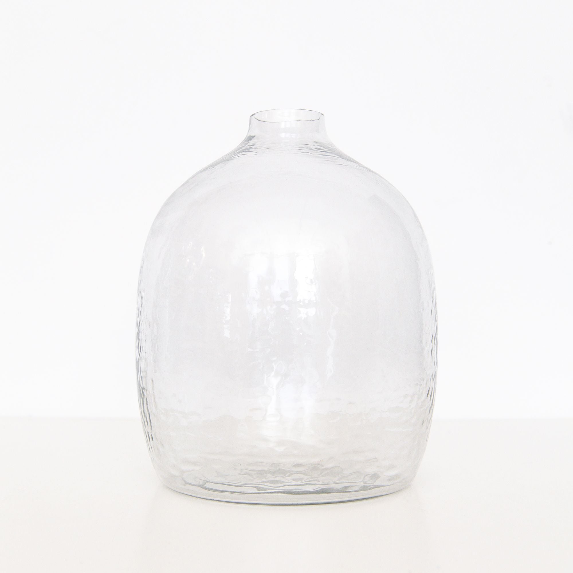 Hebron Handblown Hammered Glass Vases in Clear, from Creative Women