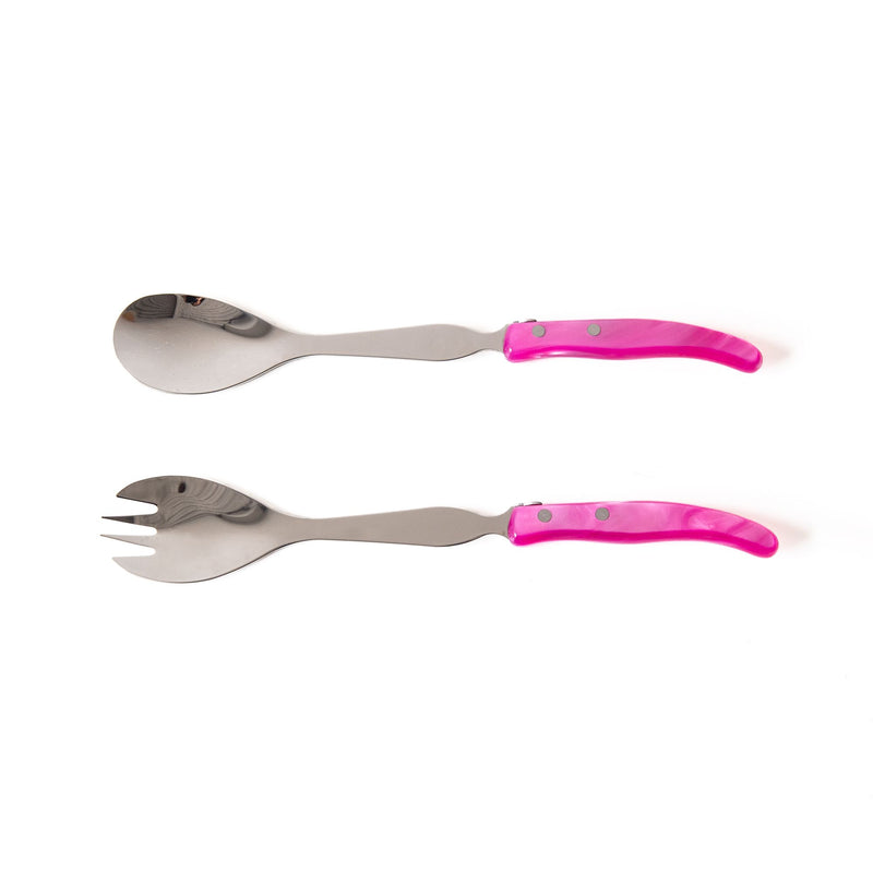 Berlingot Salad Servers in Pink, from Claude Dozorme