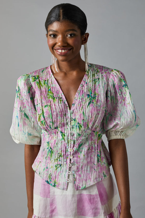 Soft Corset Blouse in Lilac Labernum, from Hope for Flowers