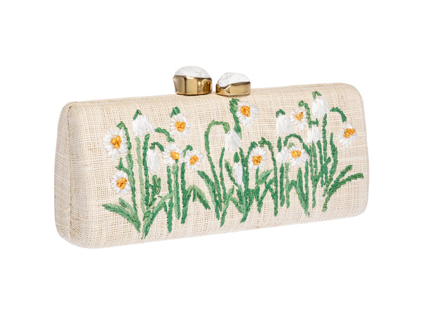 Alessandra Long Clutch in Natural & White, Rafé New York