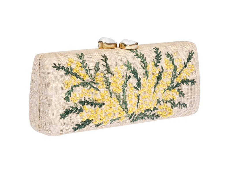 Alessandra Long Clutch in Natural & Yellow, Rafé New York