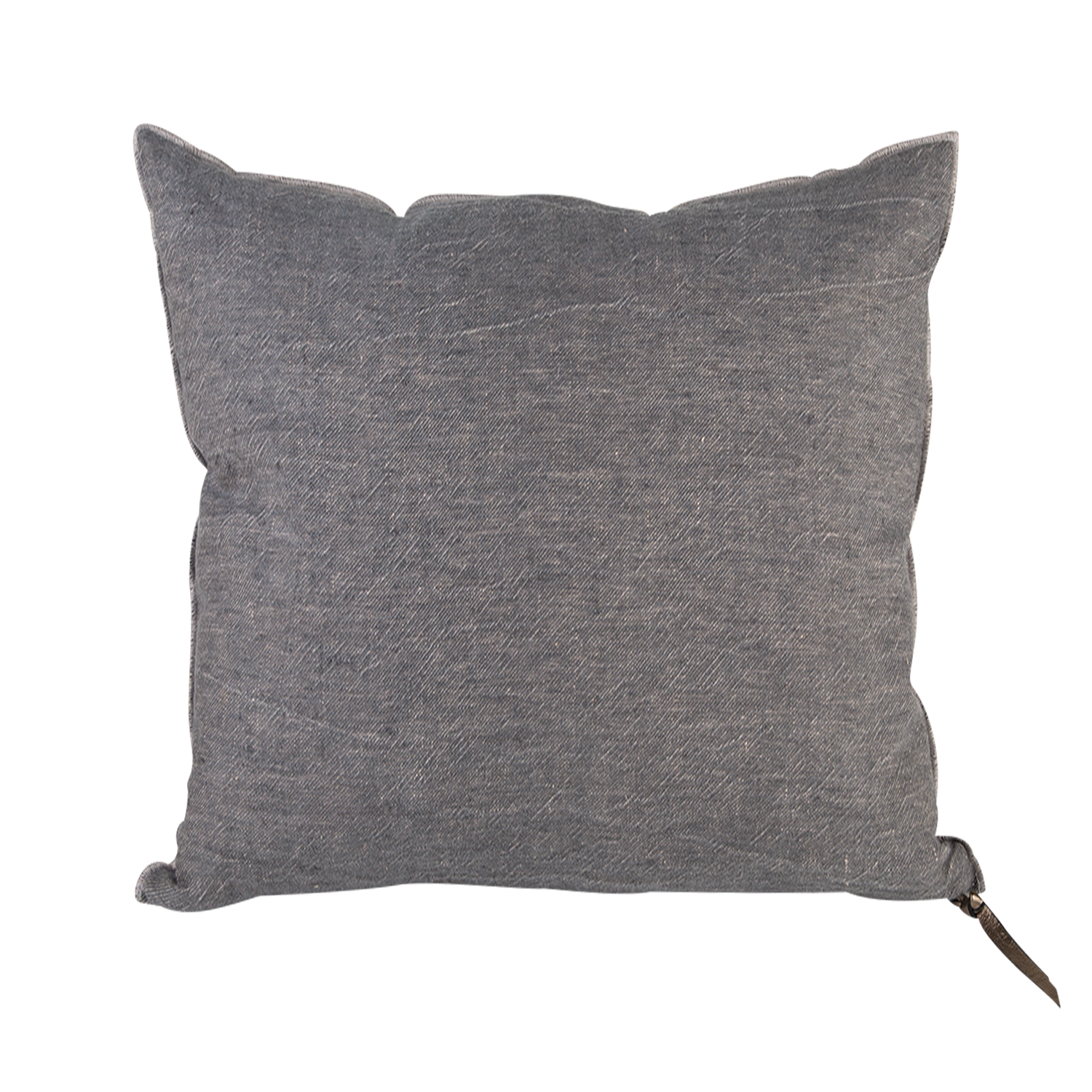 Crumpled Washed Linen Pillow 26"X26" in Ardoise, from Maison De Vacances