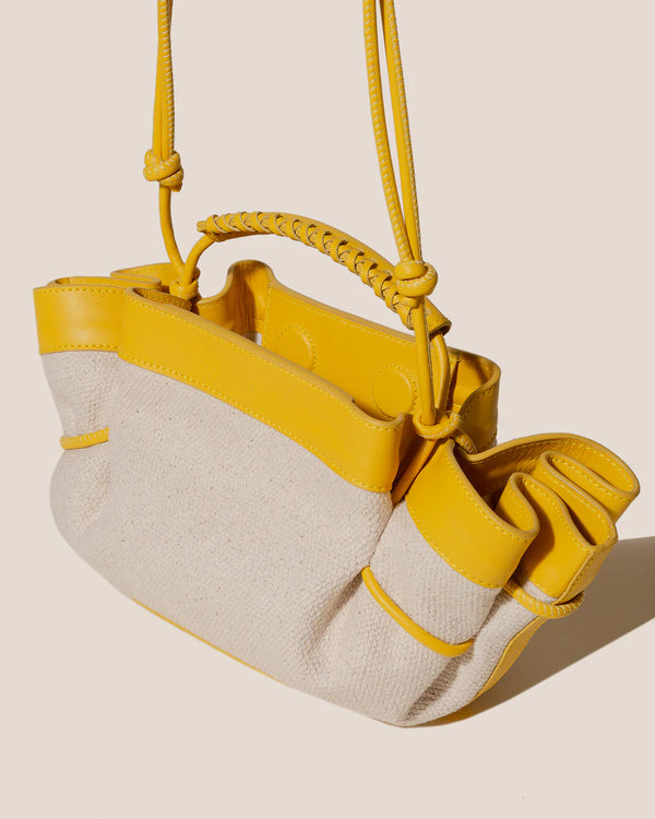 Arta Mini Canvas Bag in Natural and Yellow, from Hereu