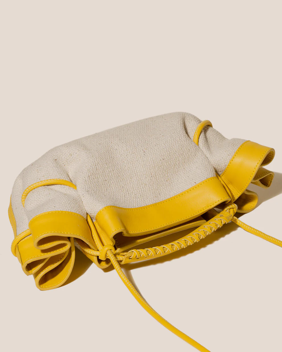Arta Mini Canvas Bag in Natural and Yellow, from Hereu