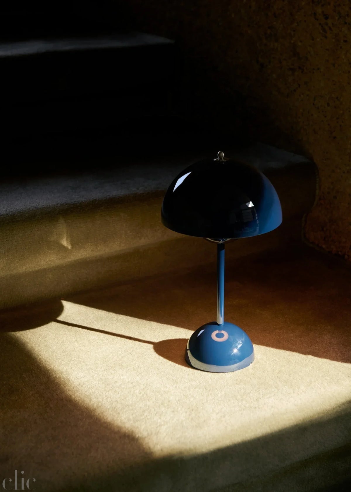 Flowerpot Lamp in Steel Blue, from Verner Panton