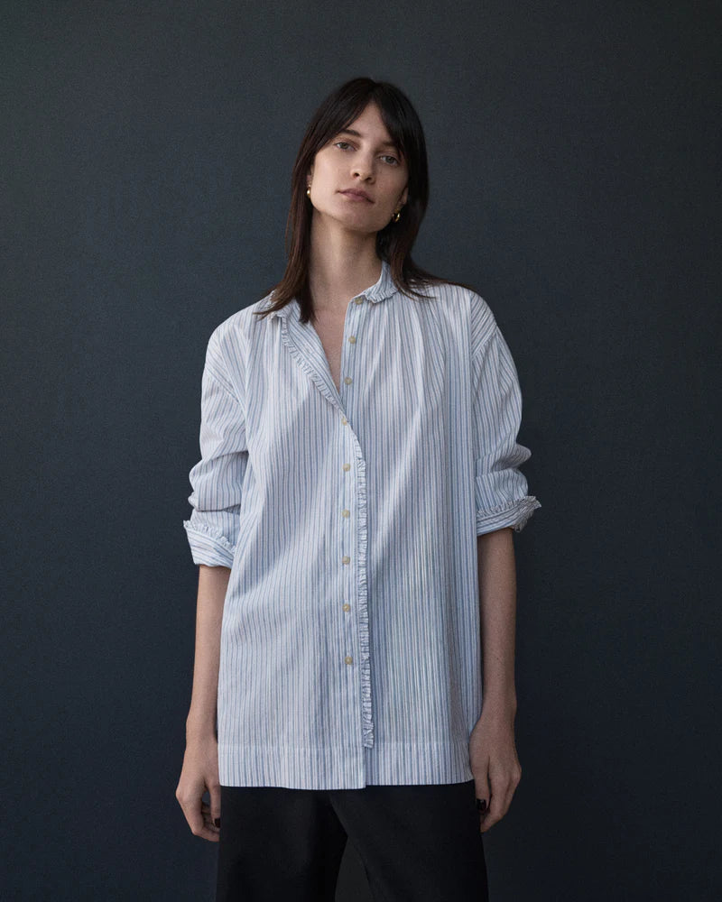 Poppy Blouse in Robin's Egg Stripe, from A'court