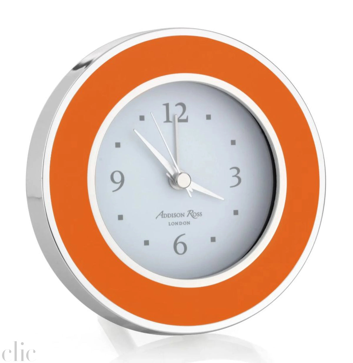 Alarm Clock in Orange and Silver