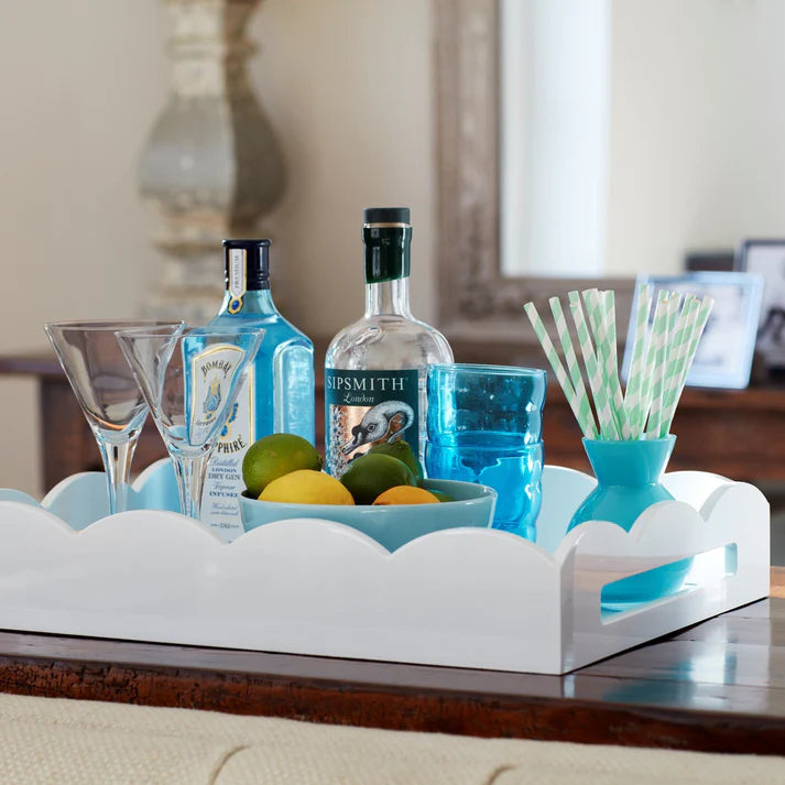 Rectangular Scallop Tray in White, from Addison Ross