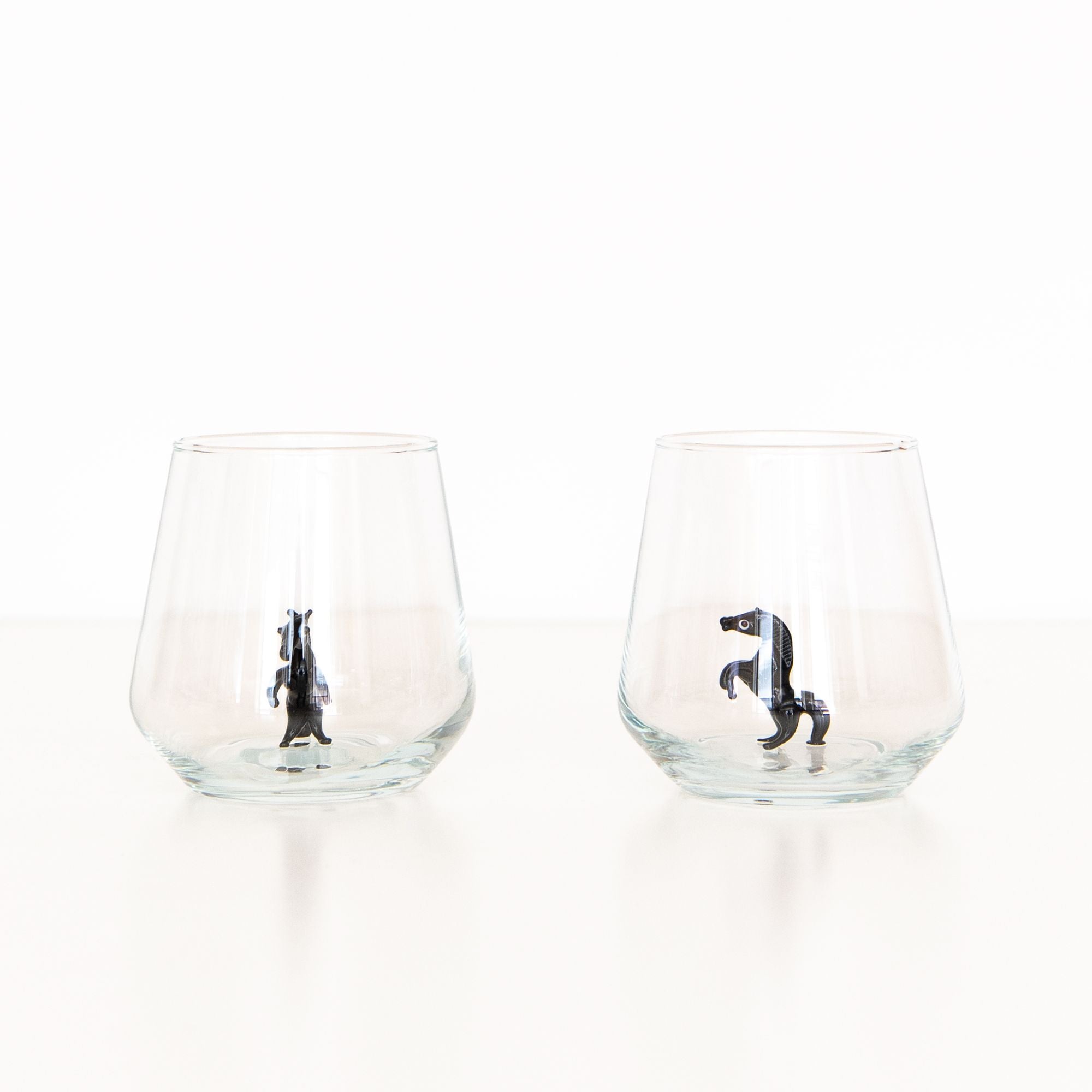 Black Horse Drinking Glass, from Minizoo