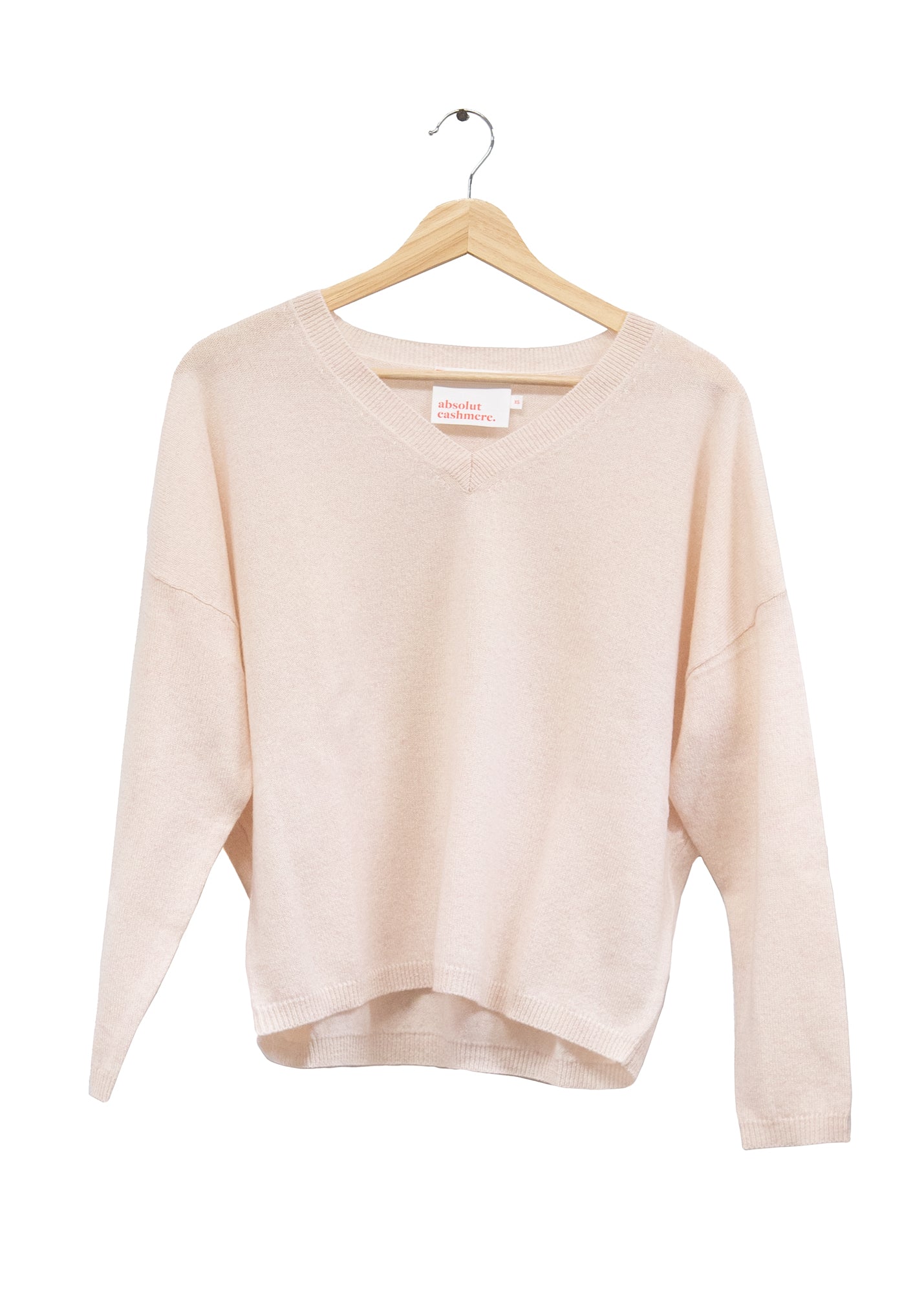 Alicia Cashmere V-Neck Sweater in Cloudy Pink, from Absolut Cashmere