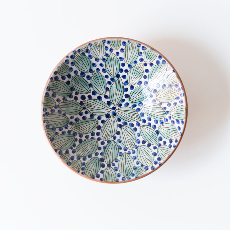 Aligned Leaves Ceramic Plate, from Kiliim