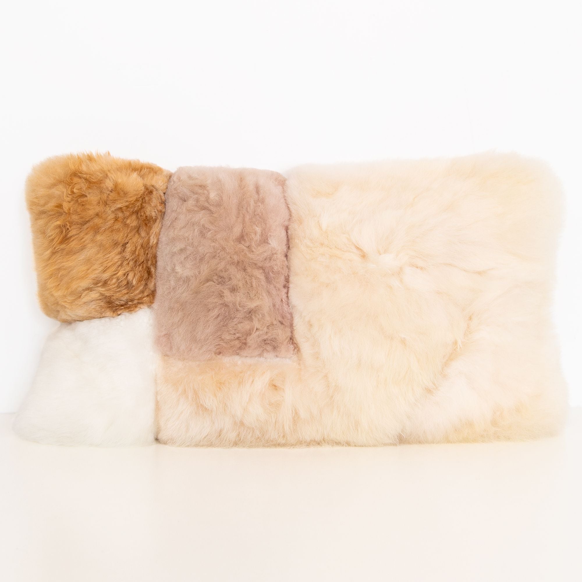 Alpaca Color Block Lumbar Pillow in Sandstone, from Intiearth