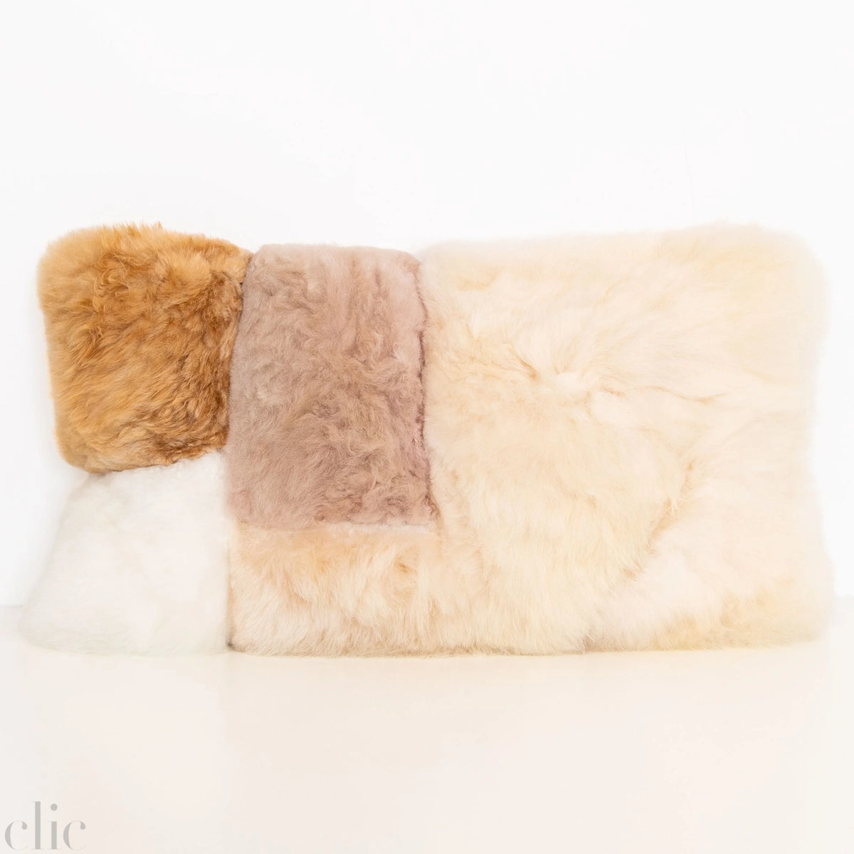 Alpaca Color Block Lumbar Pillow in Sandstone, from Intiearth