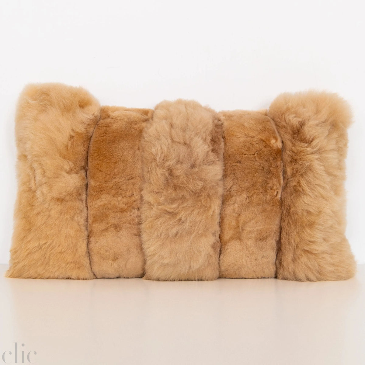 Alpaca Stripe Pillow in Champagne, from Intiearth