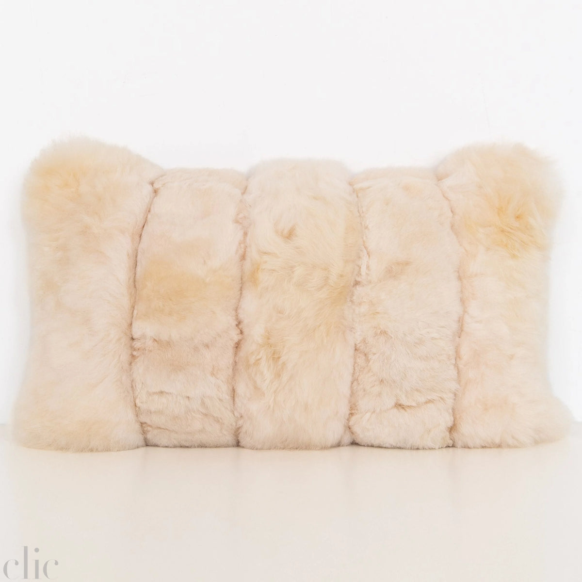 Alpaca Stripe Pillow in Crema, from Intiearth