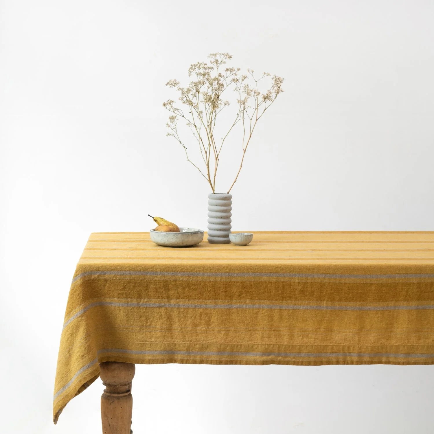 Amber Broze Stripe Linen Tablcloth, from Linen Tales