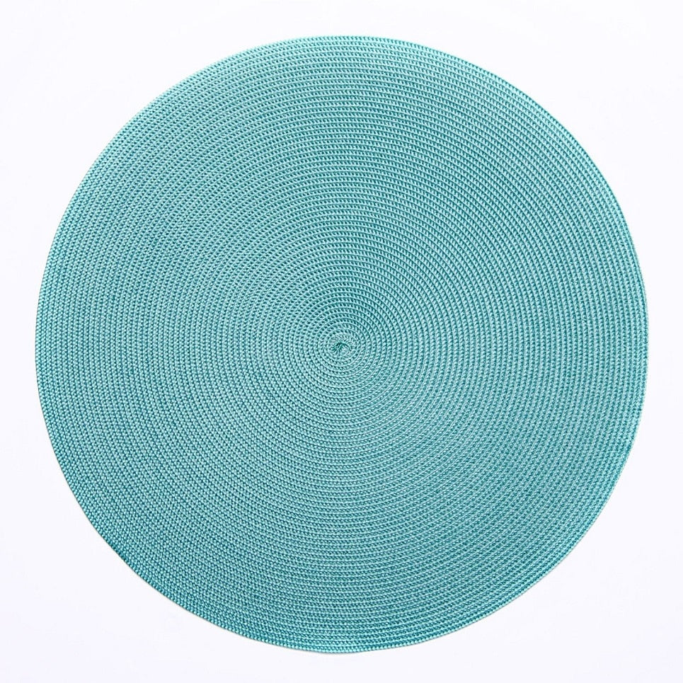 Round Placemat in Aqua & Jade, from Deborah Rhodes