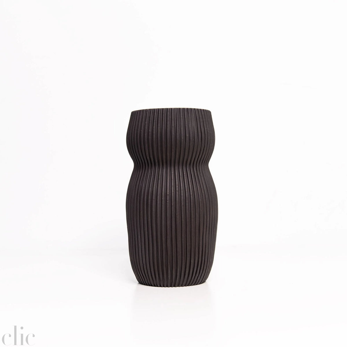05 Round Curvy Vase in Black, from CYM