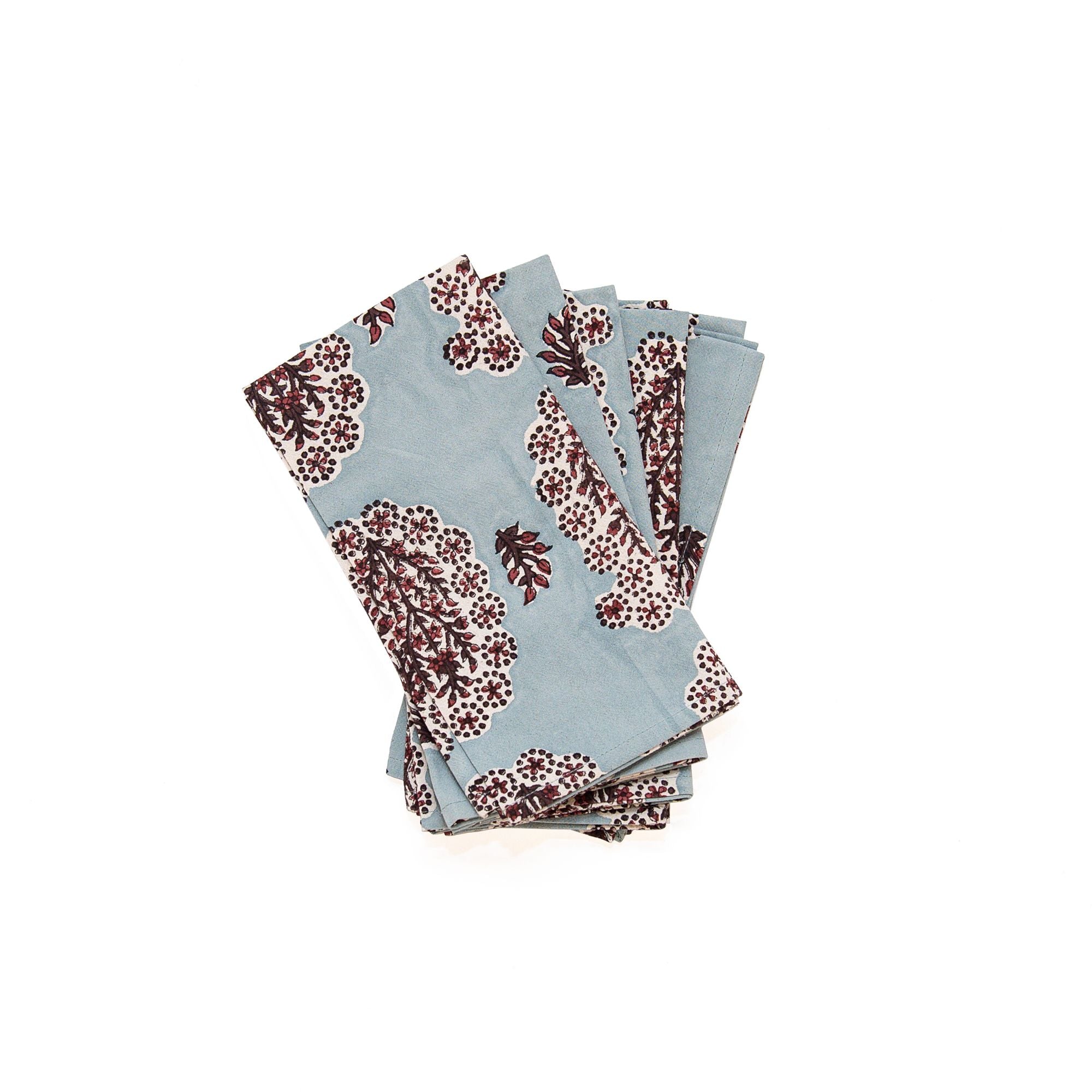 Set of 5 Khadi Cefalu Napkins in Cove, from Filling Spaces