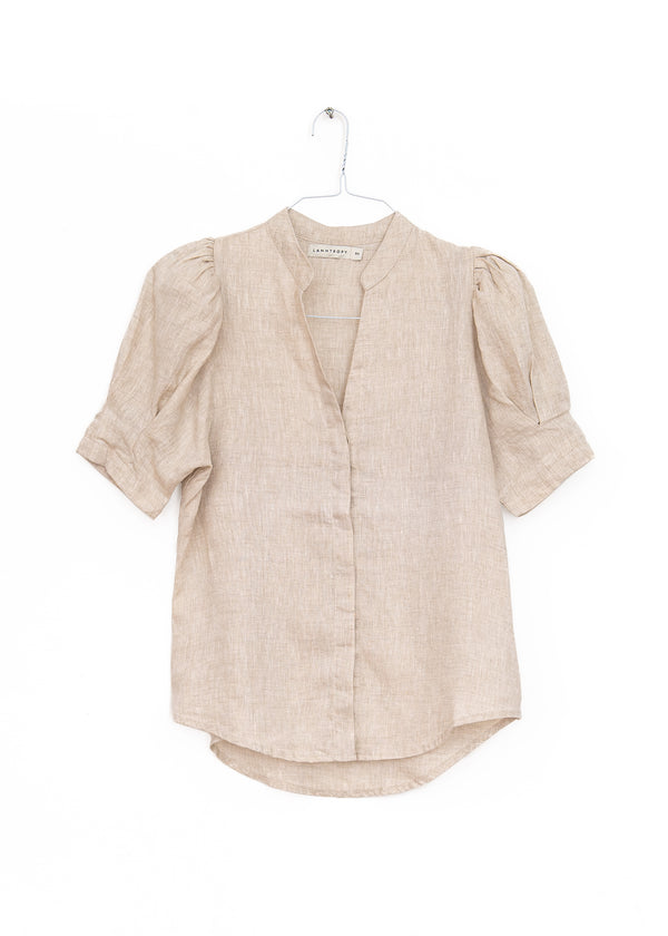 Athina Linen Shirt in Natural, from Lanhtropy