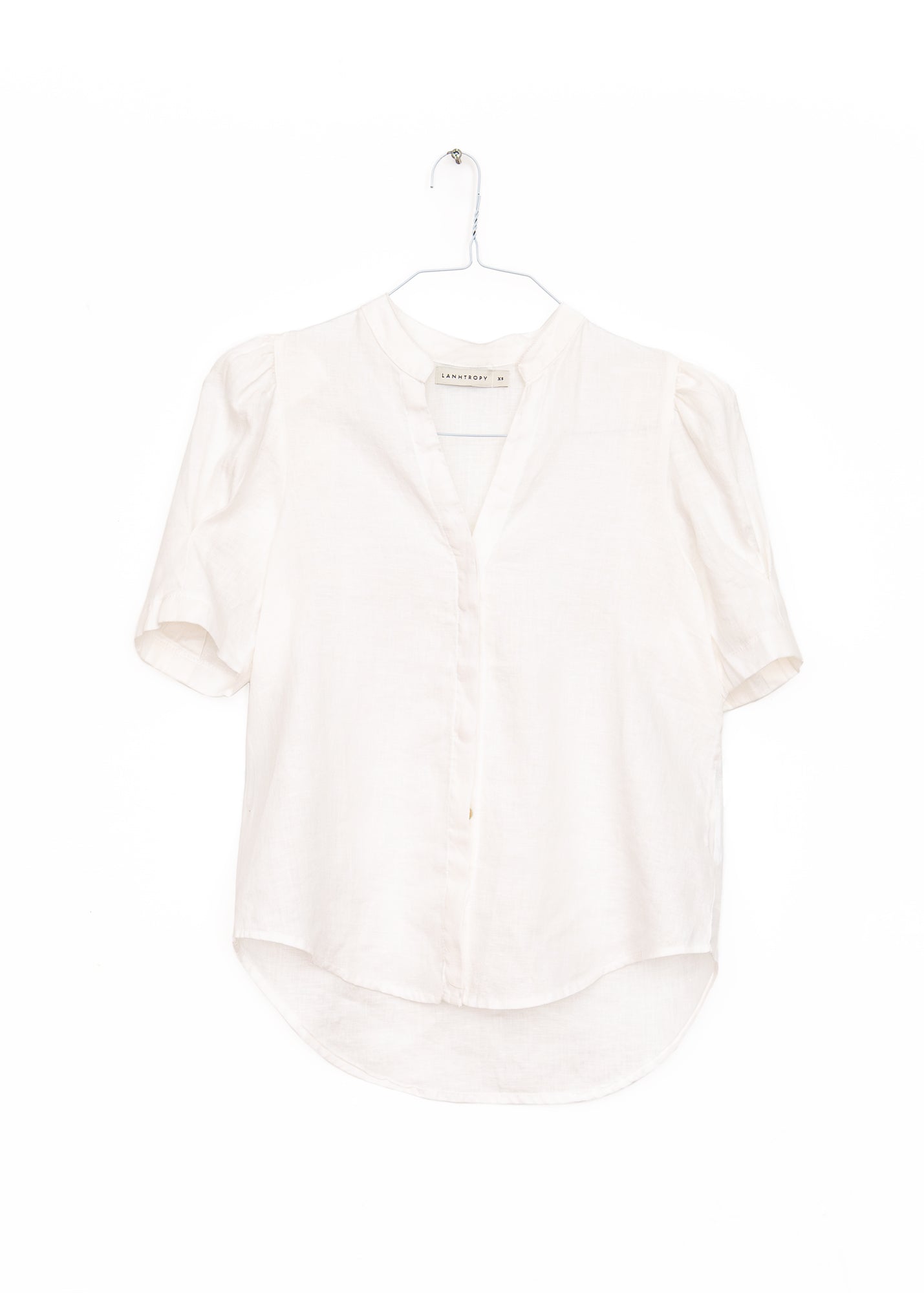 Athina Linen Shirt in White, from Lanhtropy