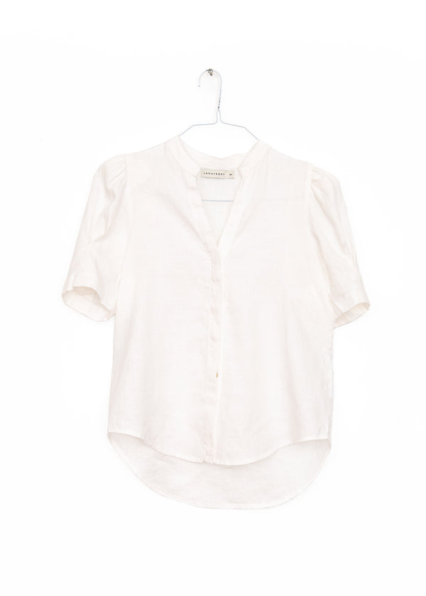 Athina Linen Shirt in White, from Lanhtropy