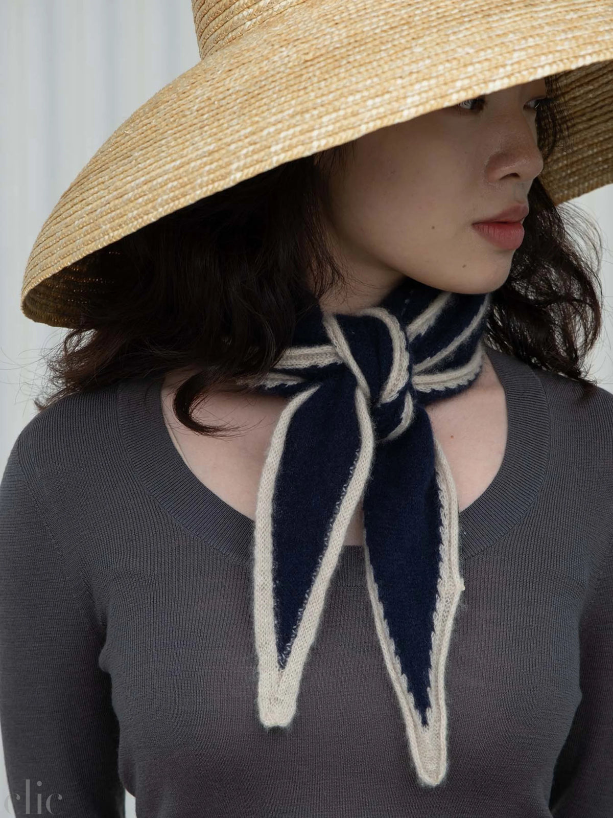 Cashmere Scarf in Navy, from Oats & Rice