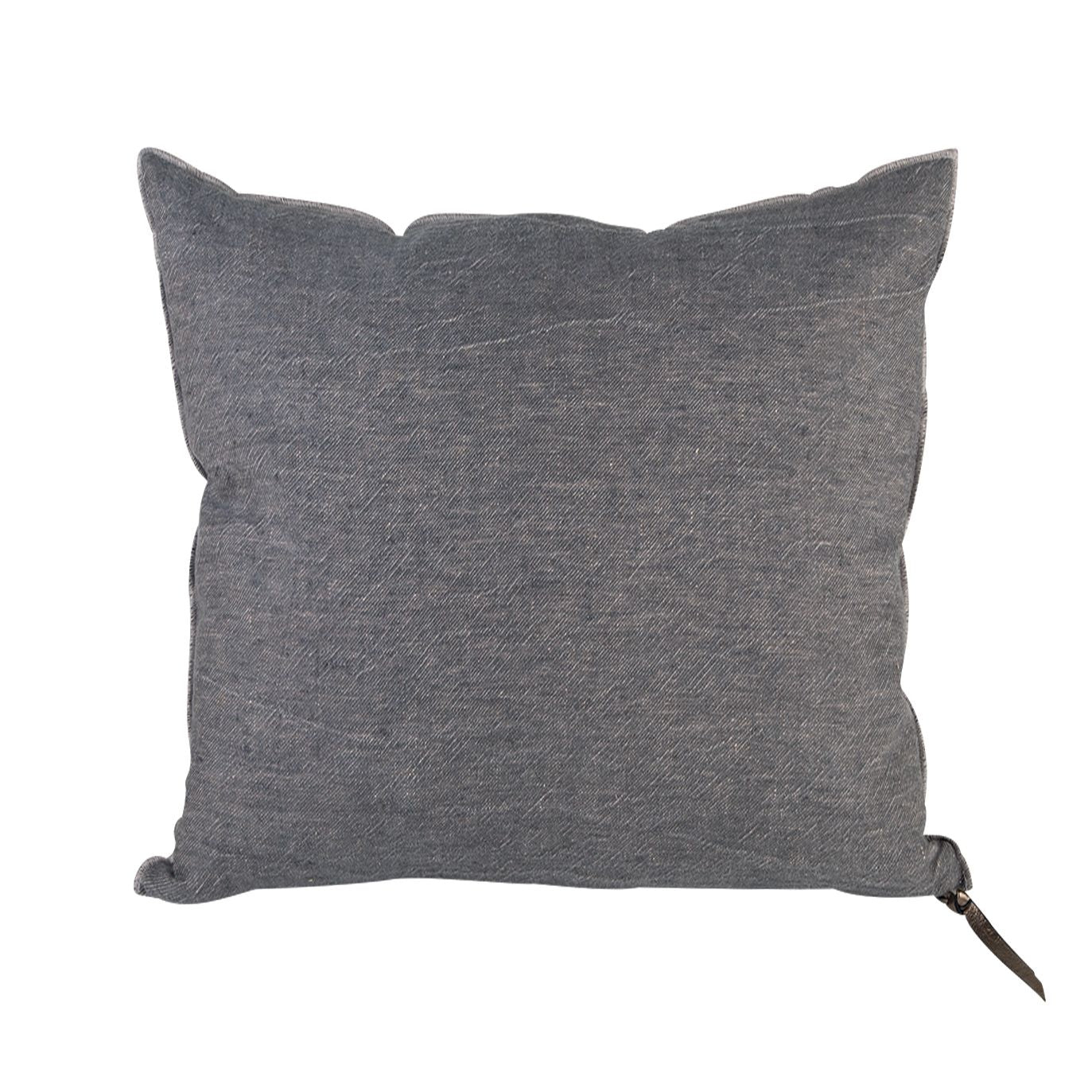 Crumpled Washed Linen Pillow 26" x 26" in Ardoise, from Maison De Vacances
