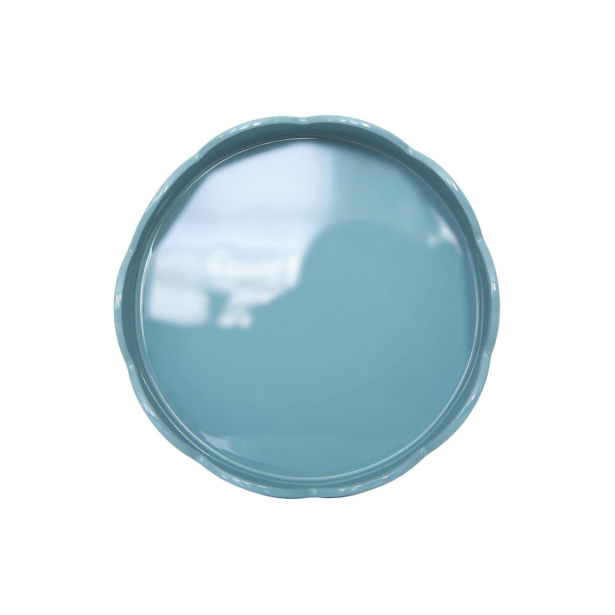 Round Scallop Tray in Chambray, from Addison Ross