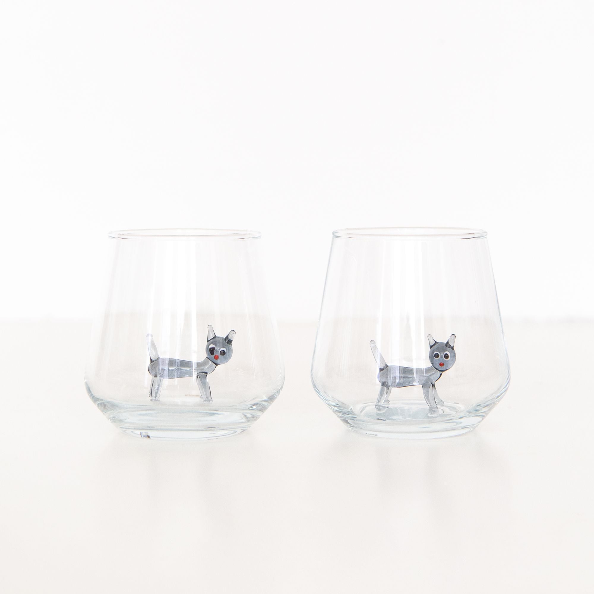 Grey Cat Drinking Glass, from Minizoo