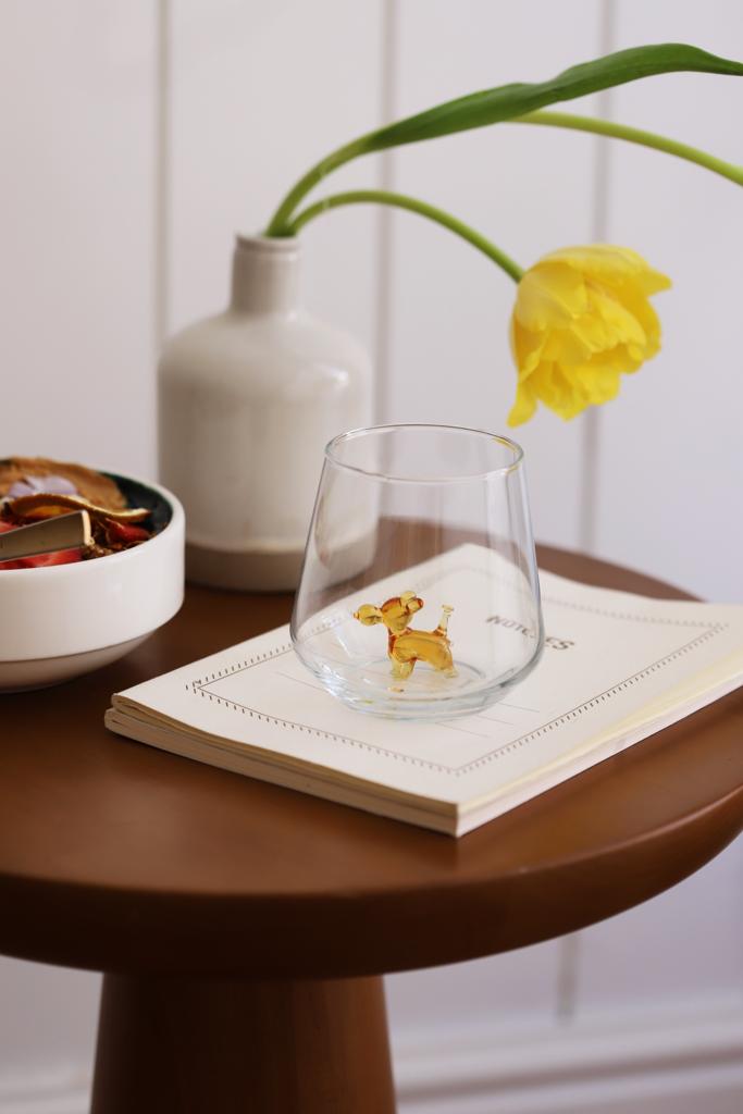 Amber Balloon Dog Drinking Glass, from Minizoo