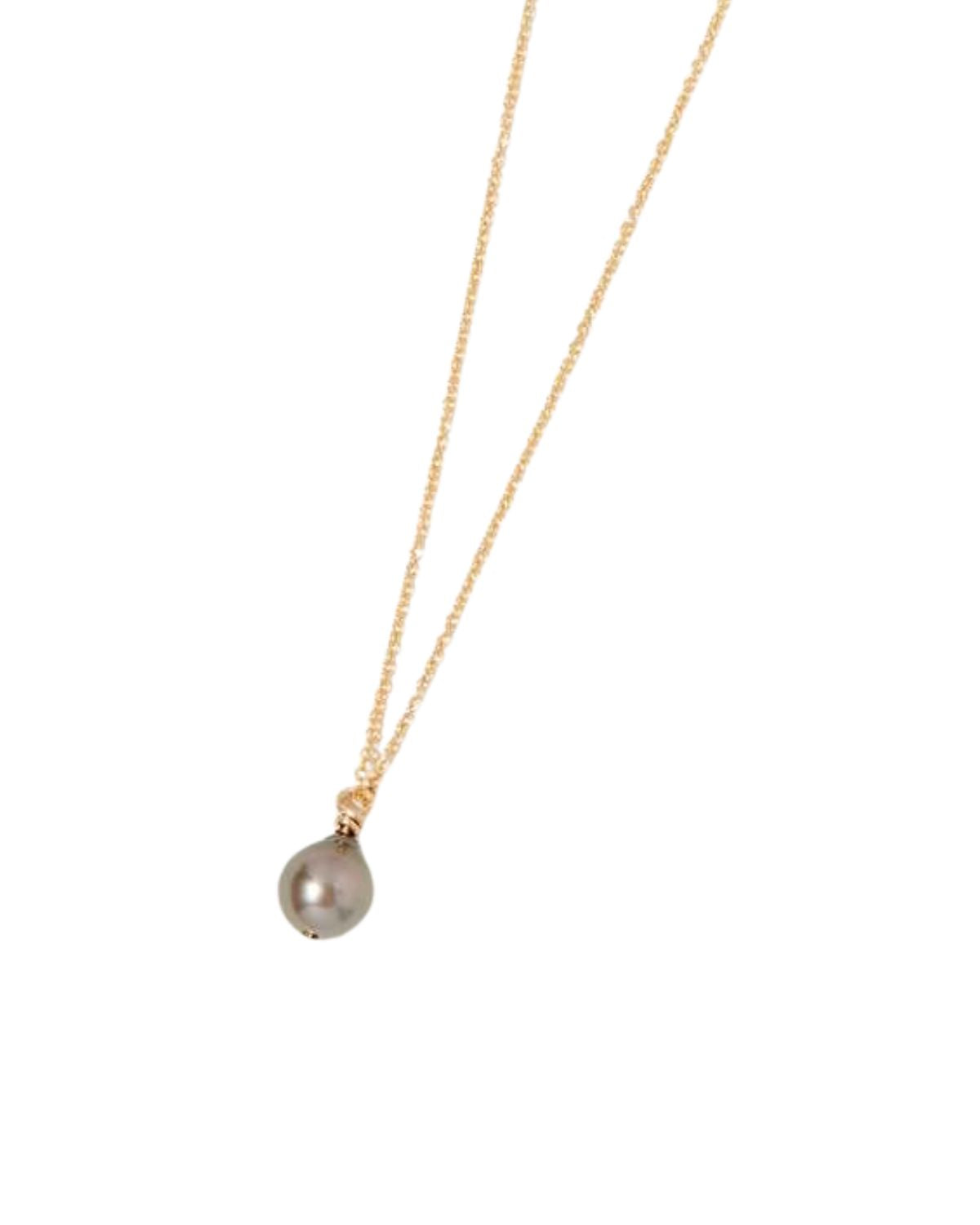 Baroque Pearl Drop Necklace in Charcoal, from Mary Macgill