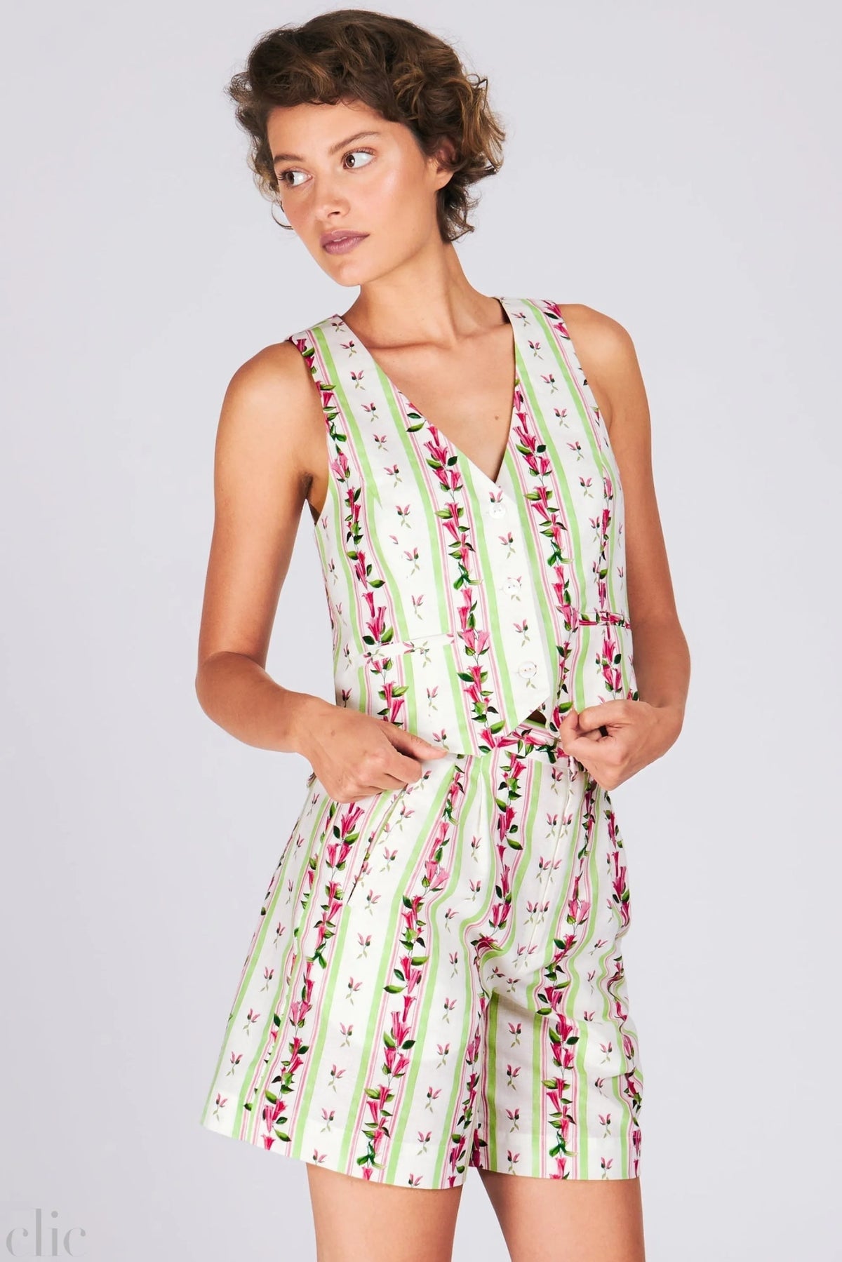 Kokomo Short in Bellflower Stripe, from Rachel Antonoff