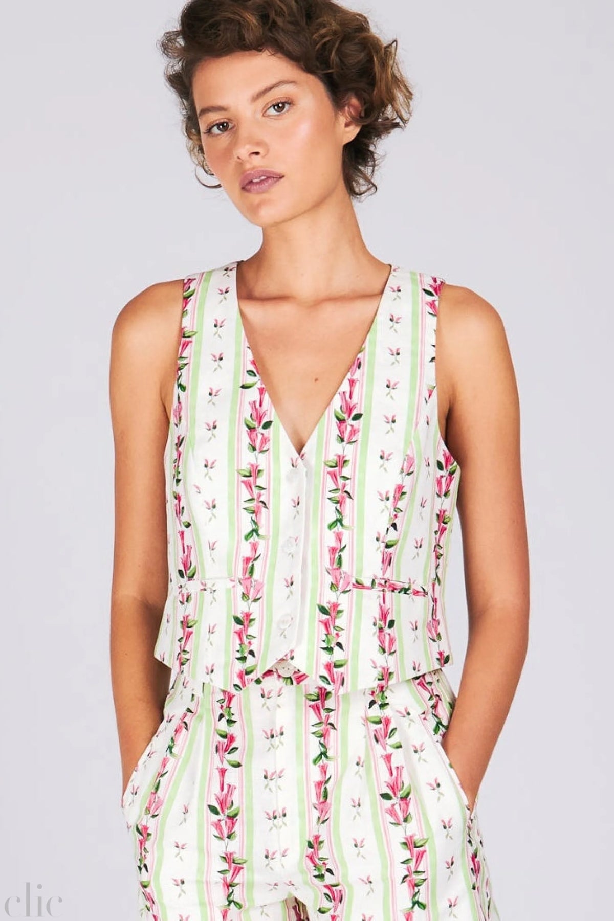 Barry Vest in Bellflower Stripe, from Rachel Antonoff