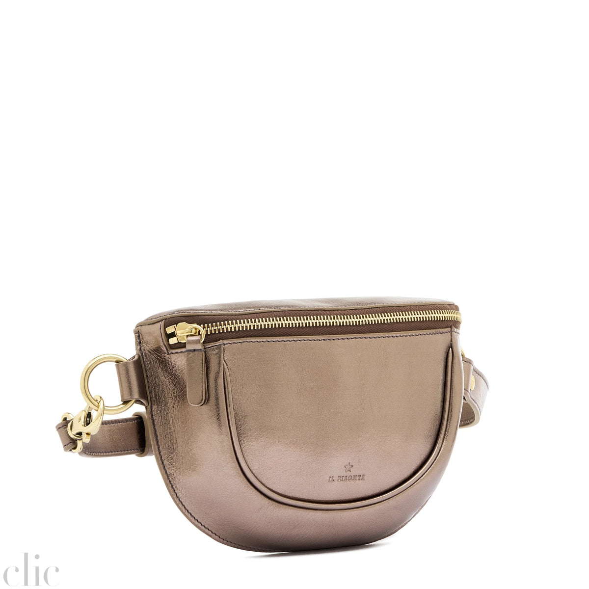 Oliveta Belt Bag in Metallic Bronze, from IL Bisonte