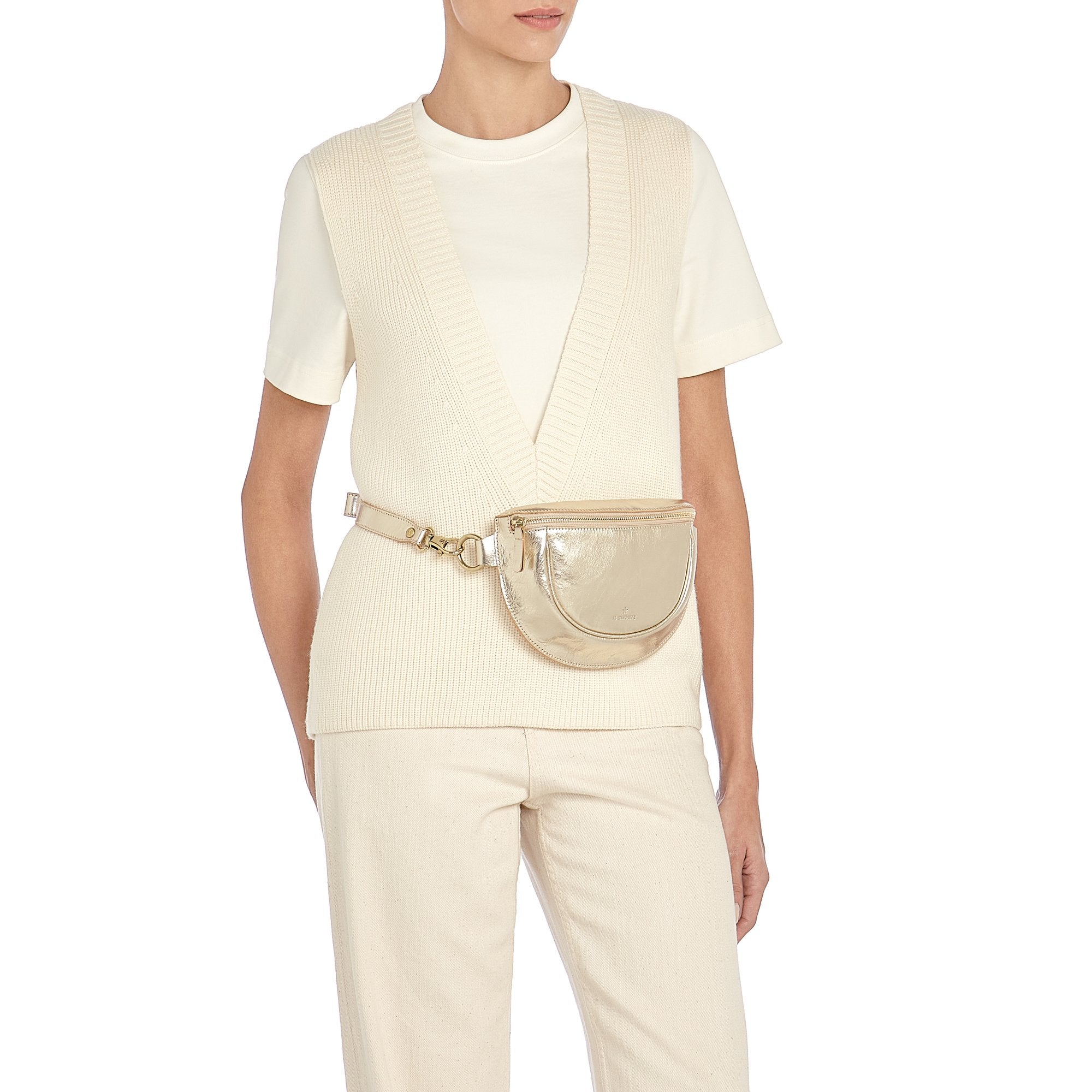 Oliveta Belt Bag in Platinum, from IL Bisonte