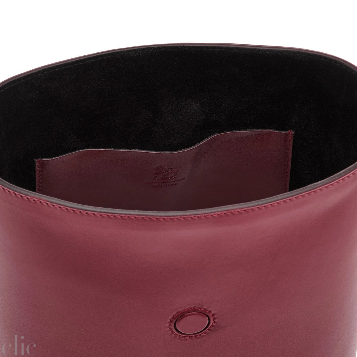 Consuelo Bucket Bag in Black Cherry, from IL Bisonte