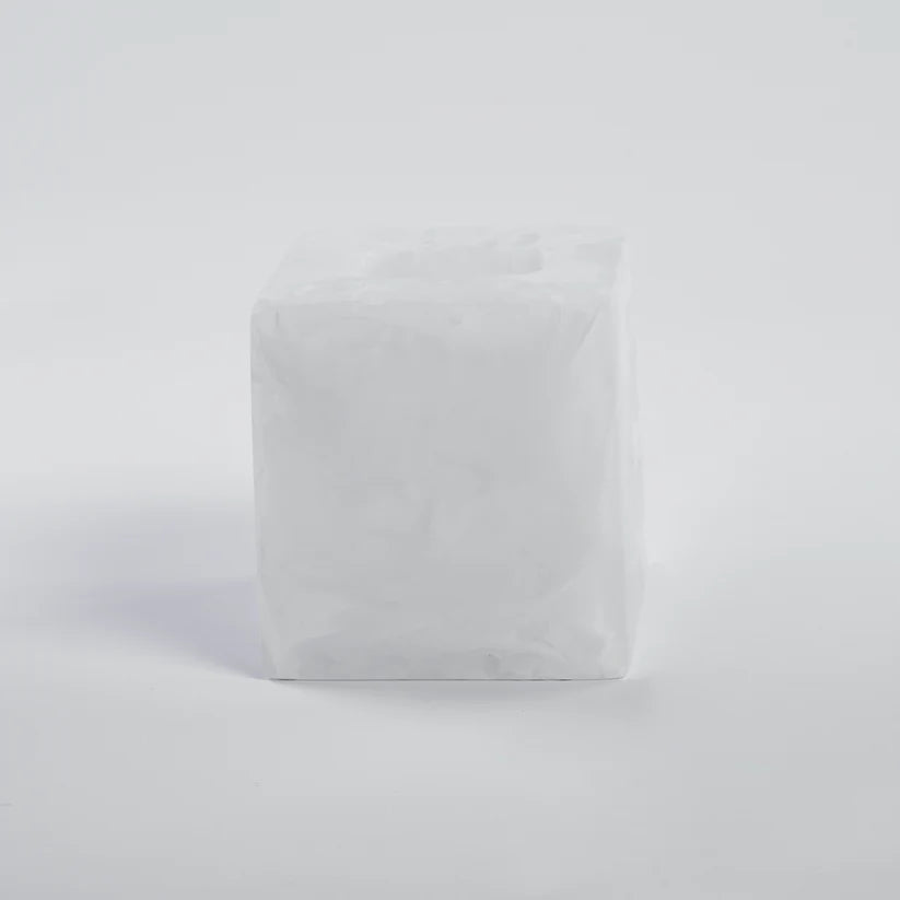 Square Tissue Box in White Swirl, from Nashi Home