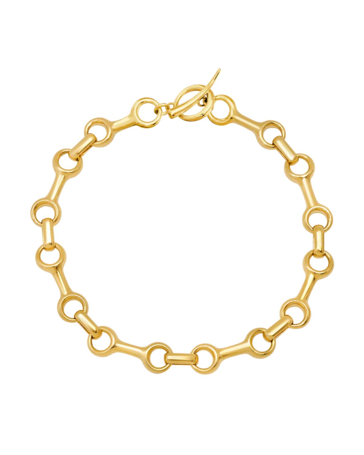 25 MM Double Beam Chain Bracelet with Tusk Clasp in Gold Vermeil, from Gabriela Artigas