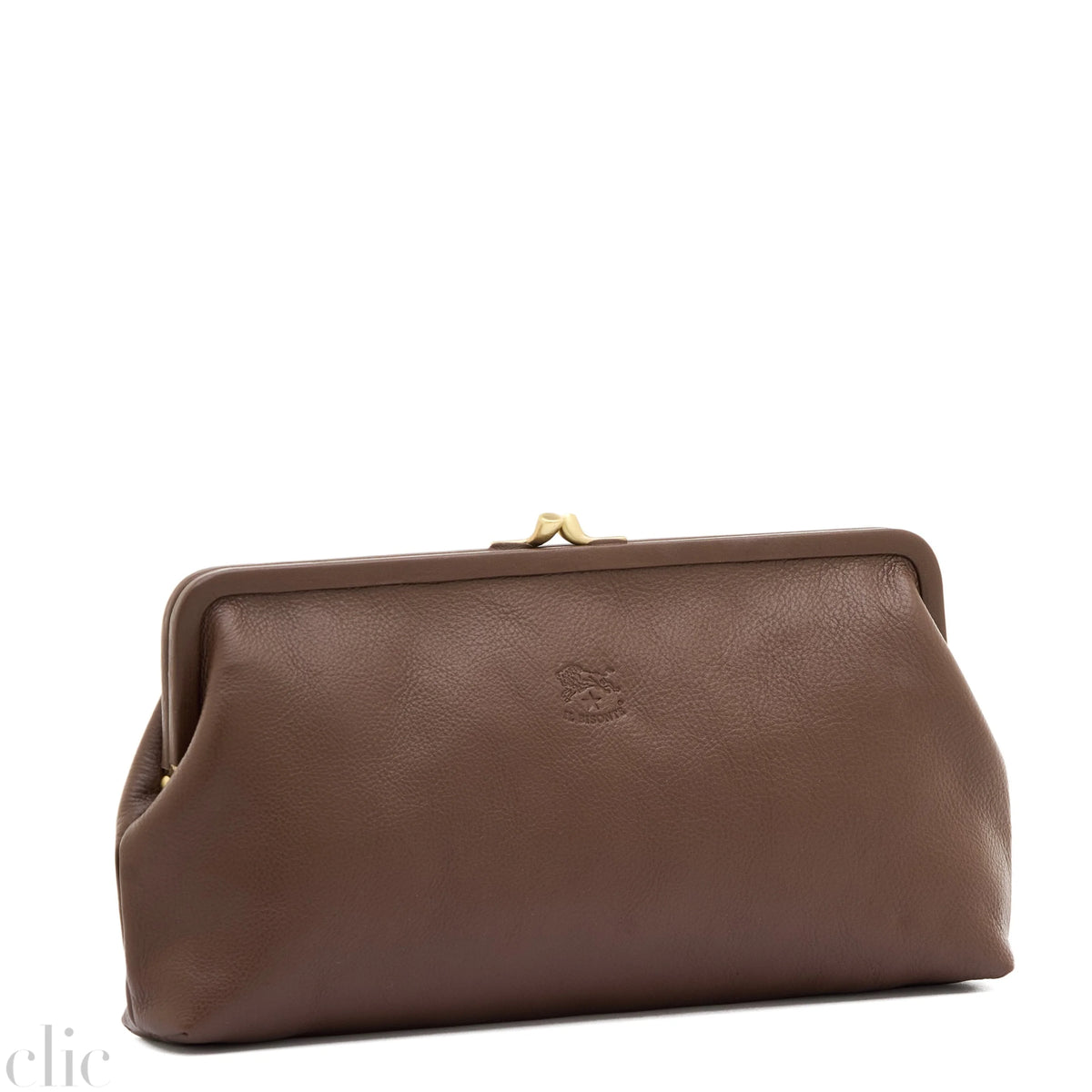 Manuela Clutch Bag in Brown Tabacco, from IL Bisonte