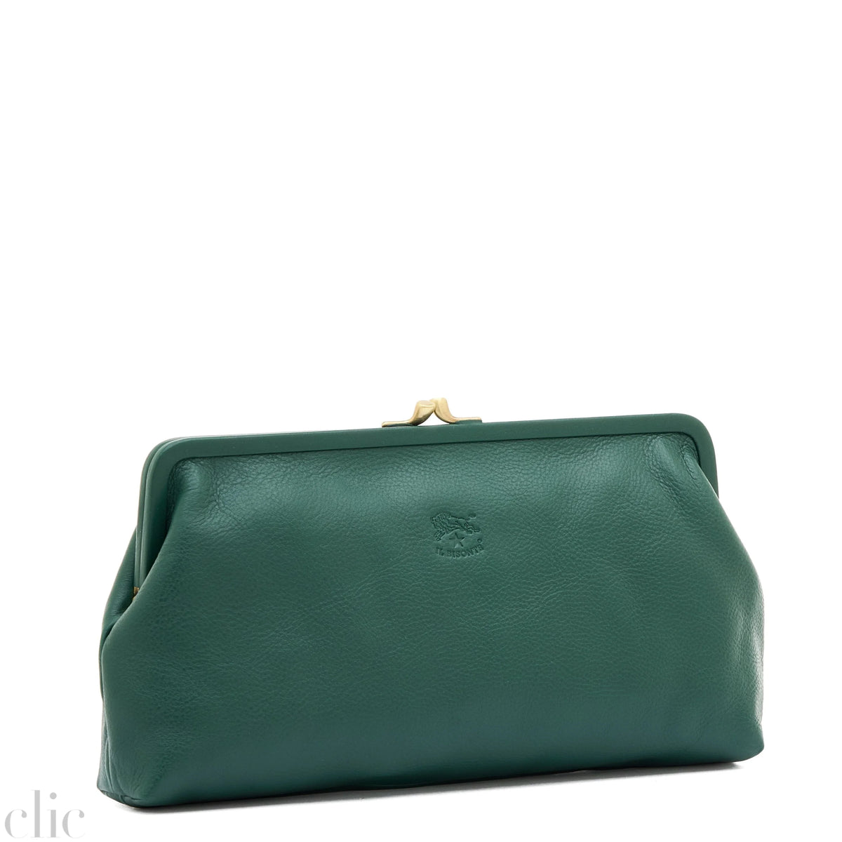 Manuela Clutch Bag in Green Oleandro, from IL Bisonte