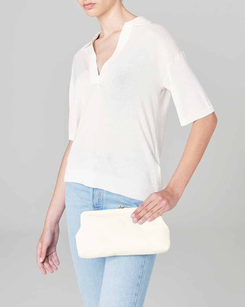 Manuela Clutch Bag in White, from IL Bisonte