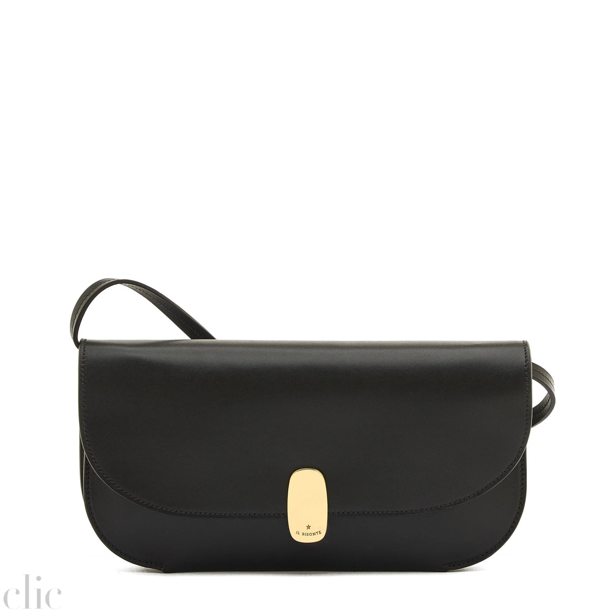 Atelier Clutch Leather Bag in Black, from IL Bisonte