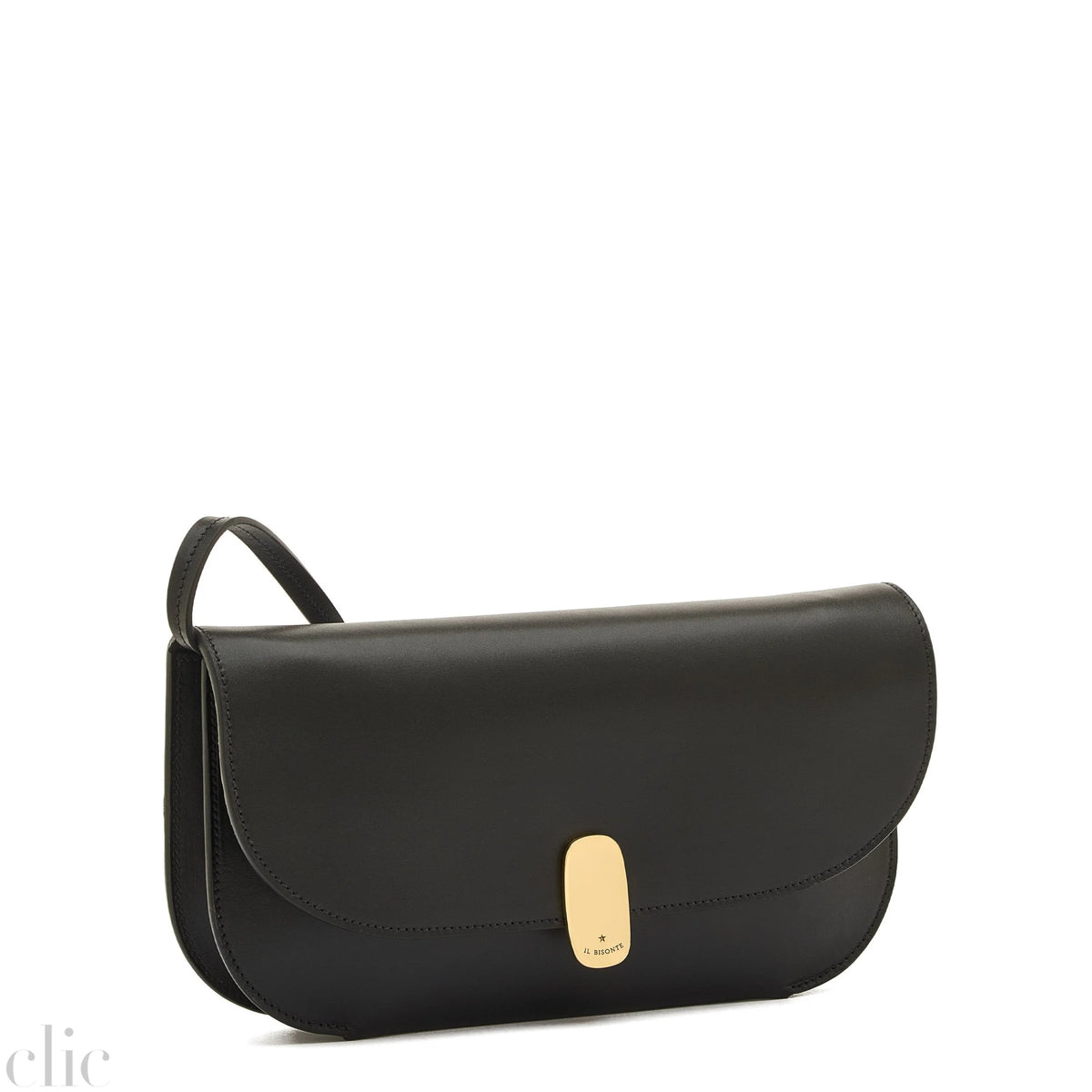Atelier Clutch Leather Bag in Black, from IL Bisonte